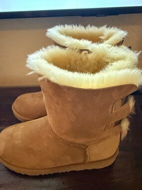 Chestnut Shearling Lined Suede Boots - Tan